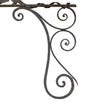 A Wrought Iron Sign Bracket with a Fouine 73" W x 1.5" D x 54" H — France