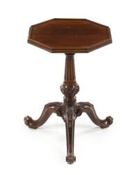 A Chippendale Style Mahogany Side Table Height 22 x width 14 3/4 x depth 14 3/4 inches. — 19TH/20TH CENTURY