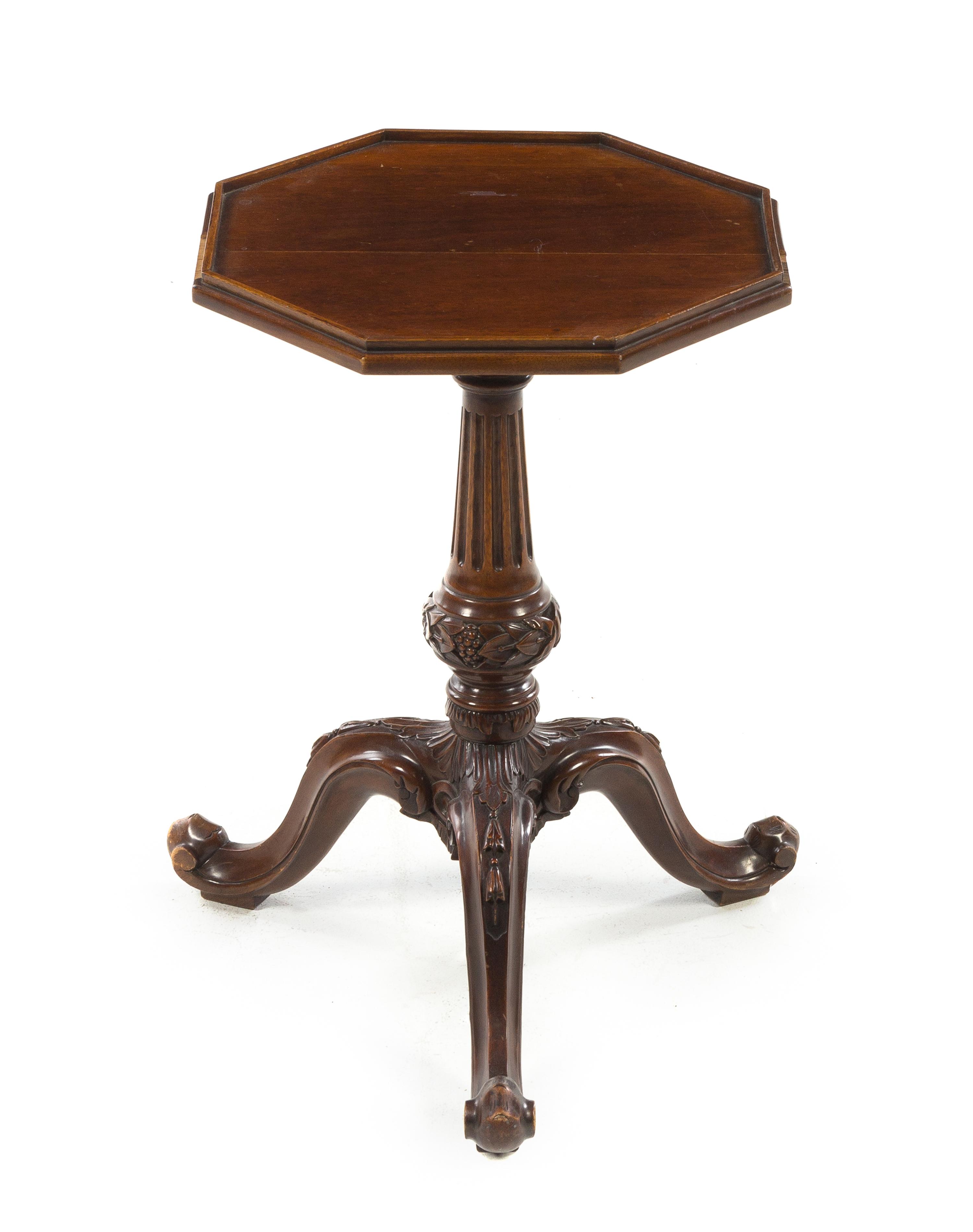 A Chippendale Style Mahogany Side Table Height 22 x width 14 3/4 x depth 14 3/4 inches. — 19TH/20TH CENTURY
