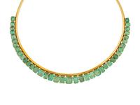 YELLOW GOLD AND EMERALD NECKLACE