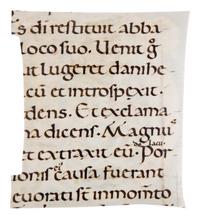 TUSCAN ILLUMINATOR Decorated initial ‘N’ from an Atlantic Bible, in Latin, illuminated manuscript on parchment [Italy, Tuscany, c. 1175–1200]
