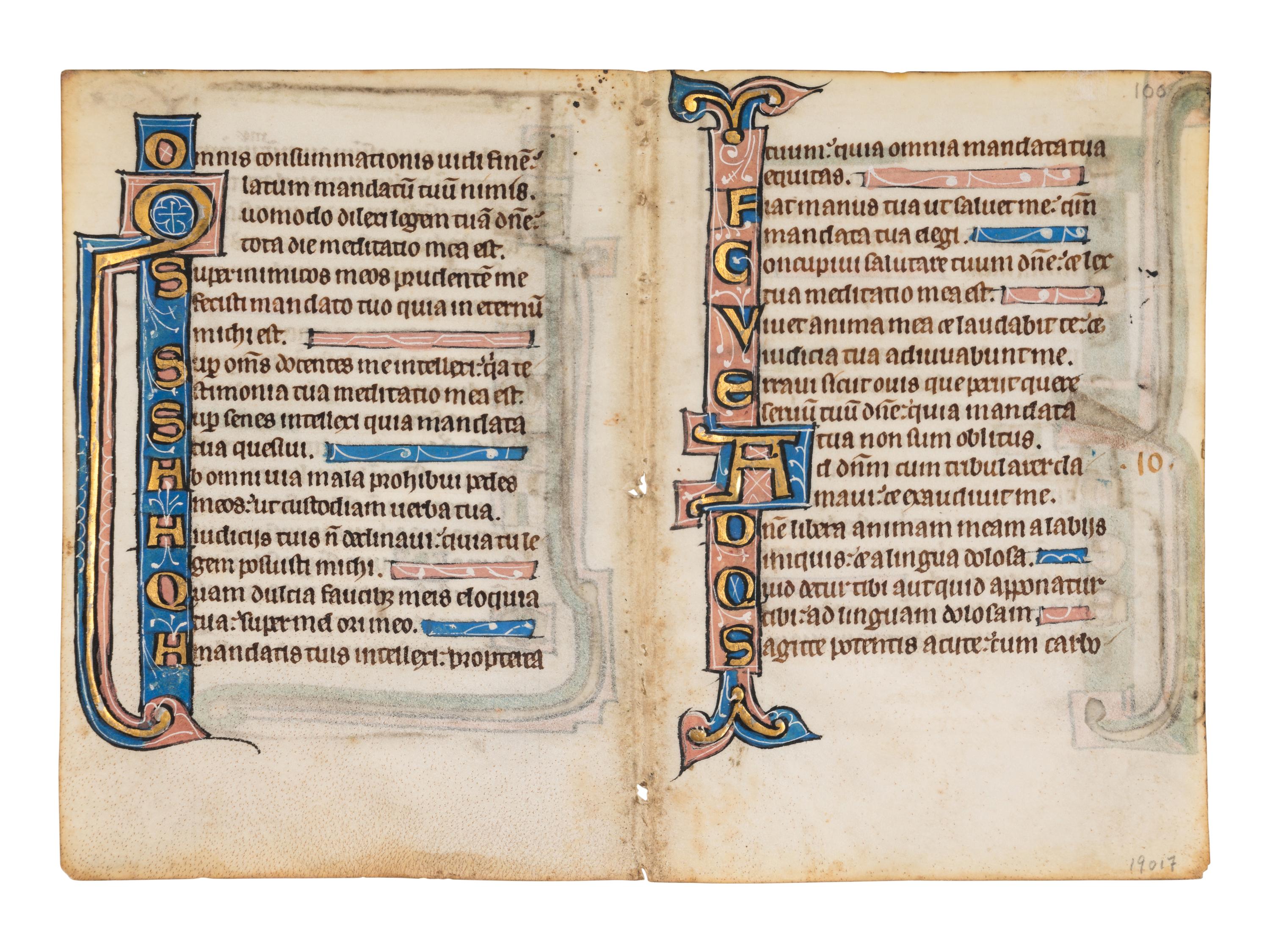 A collection of leaves from Psalter manuscripts, illuminated in Flanders in the first half of the thirteenth century, joined with a group of seventeenth- or eighteenth-century Psalter leaves drawn according to similar models