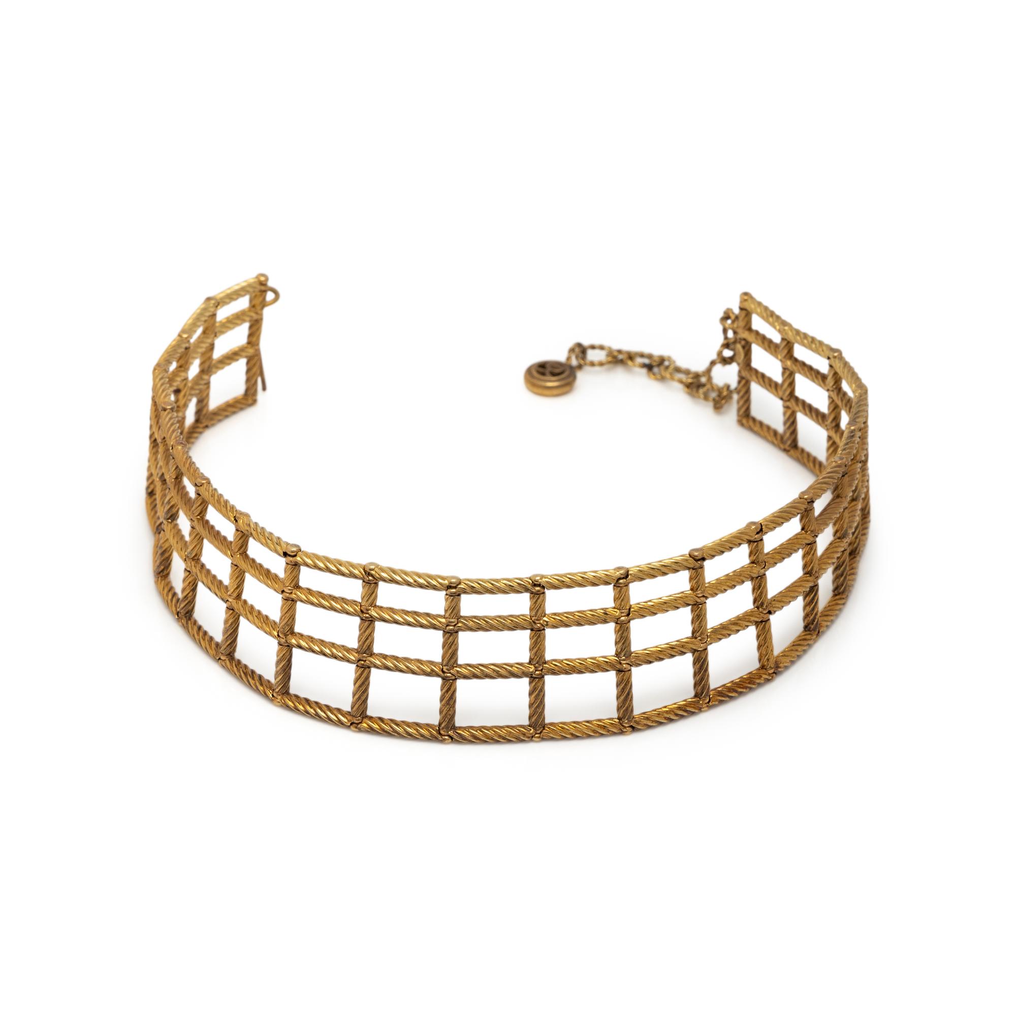 DAVID YURMAN, YELLOW GOLD LATTICE COLLAR NECKLACE