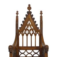 A Pair of Gothic Revival Mahogany Armchairs