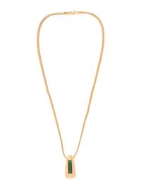 YELLOW GOLD AND GREEN TOURMALINE PENDANT/NECKLACE