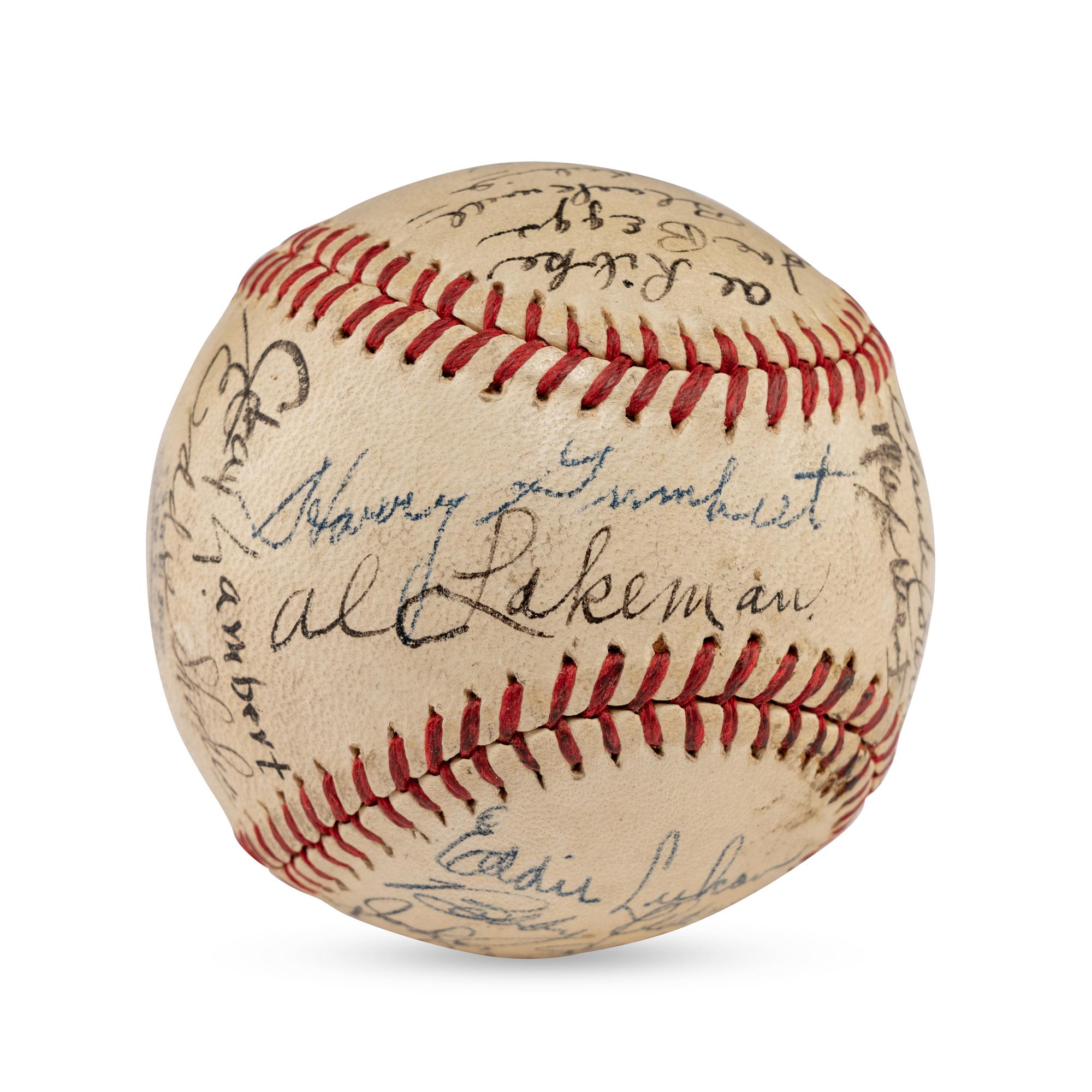 A 1946 Cincinnati Reds Team Signed Autograph Baseball