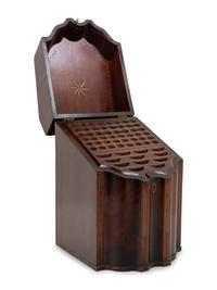 A George III Inlaid Mahogany Knife Box