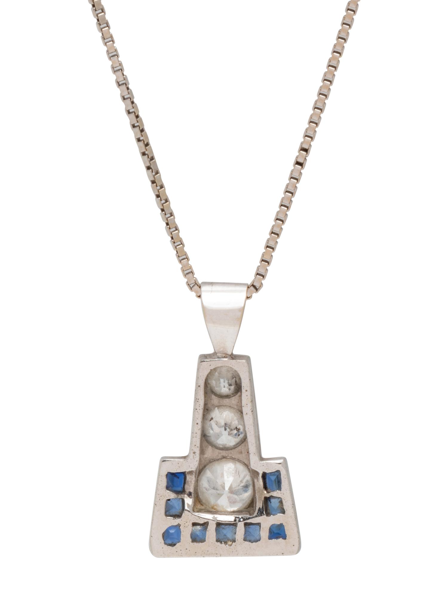 DIAMOND AND SAPPHIRE PENDANT/NECKLACE
