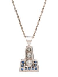 DIAMOND AND SAPPHIRE PENDANT/NECKLACE