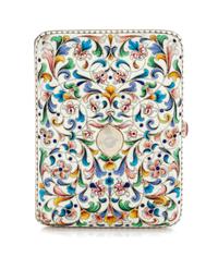 A Russian Enameled Silver Cigarette Case, Maker's mark AL, kokoshnik mark of Ivan Lebedkin, Moscow, early 20th century, the case with p
