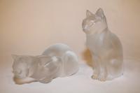 Two Lalique Molded and Frosted Glass Figures Height of taller 8 1/4 inches. — SECOND HALF 20TH CENTURY