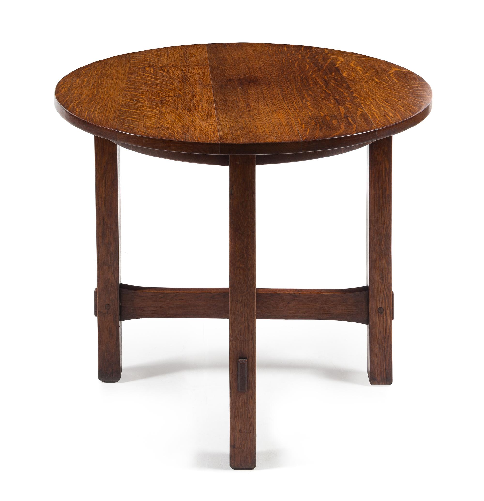 Gustav Stickley, (American, 1858-1942), a circular oak table, model no. 645