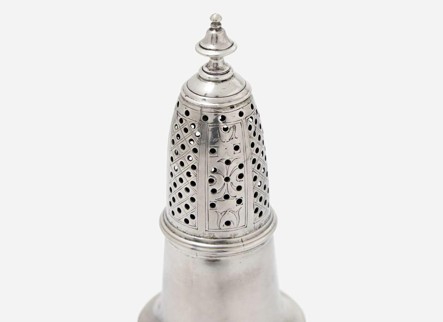 A silver caster, Paul Revere, Jr. (1735-1818), Boston, MA, circa 1760