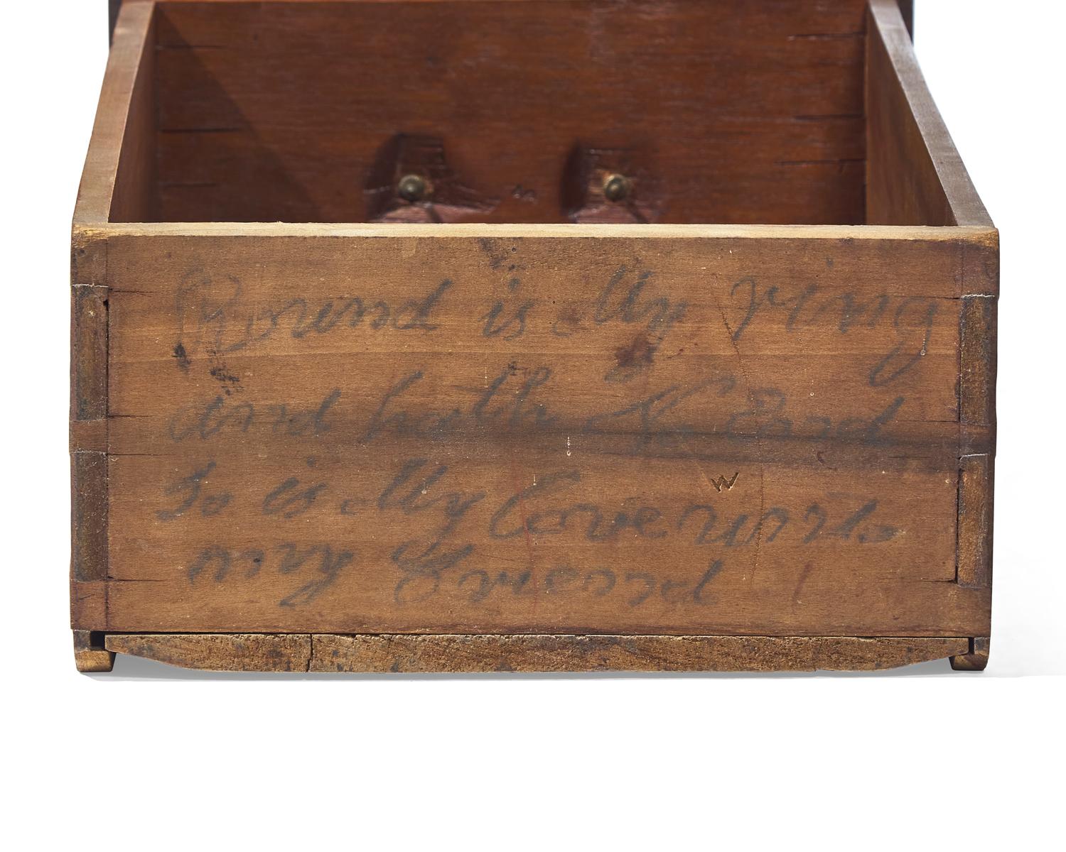 A Rare Federal Carved Butternut or Walnut Peaked Pediment Tall Chest