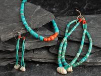 Pueblo Rolled Turquoise, Necklace, Joclas, and Earrings