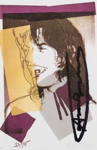Andy Warhol, (American, 1928-1987), Mick Jagger, 1975 (set of ten announcement cards with cover published by Castelli Graphics for the