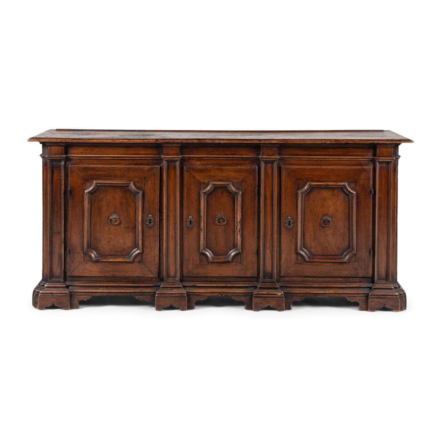 An Italian Baroque Walnut Console Cabinet