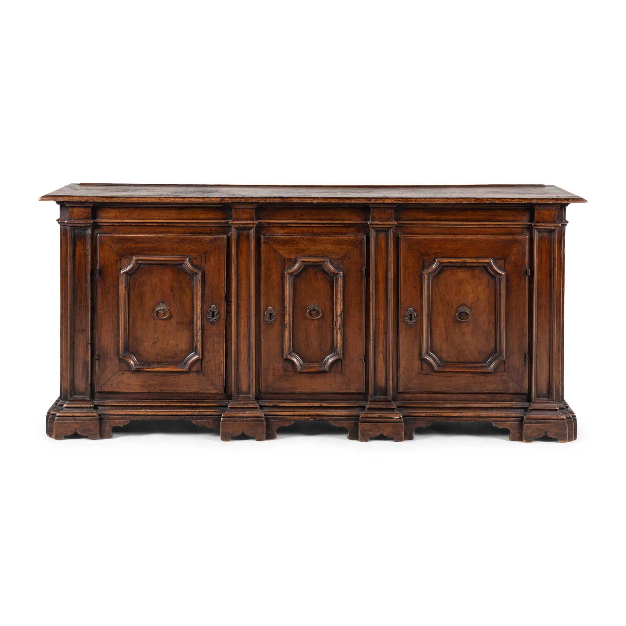 An Italian Baroque Walnut Console Cabinet
