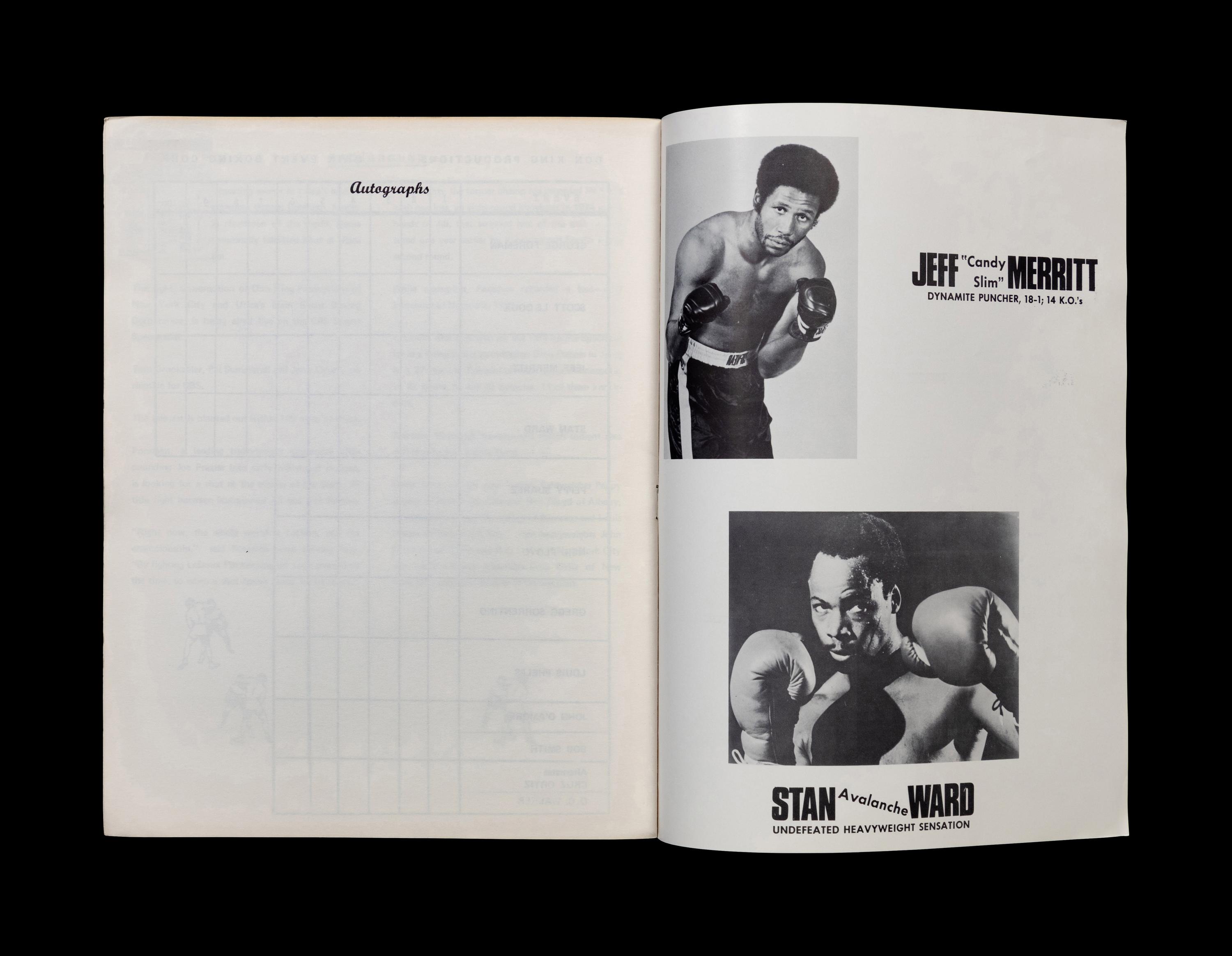 A George Foreman vs. Scott LeDoux On Site Boxing Program and Ticket Stub