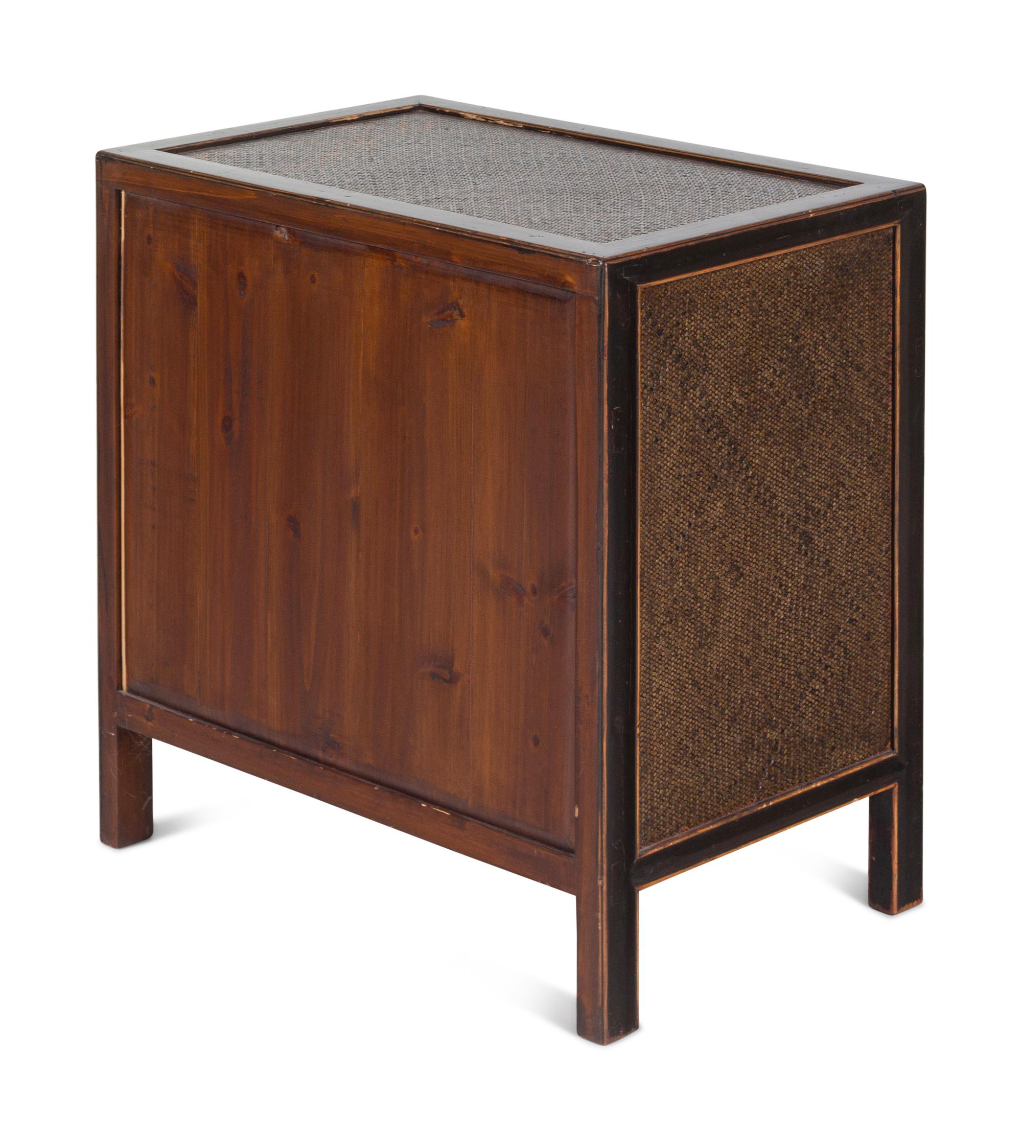 A Korean Rattan-Inset Cabinet