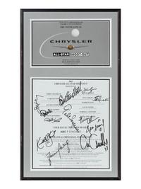 A Collection of Five Framed Chrysler Golf Shootout Signed Autograph Invitations Including Michael Jordan