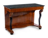 An Empire Style Parcel Ebonized Mahogany Console Table