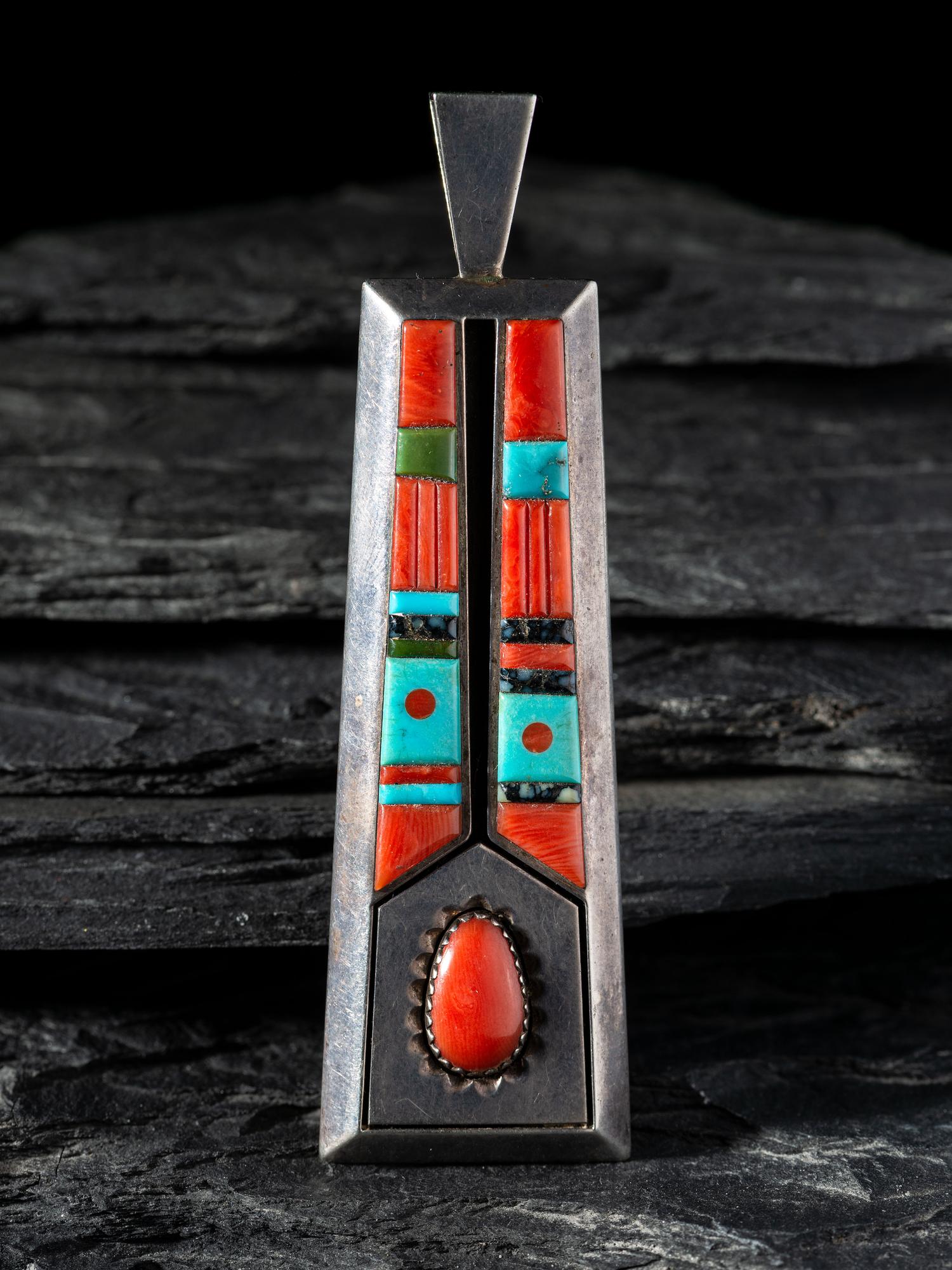 Silver and Mosaic Inlay Pendant