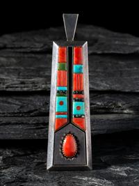 Silver and Mosaic Inlay Pendant