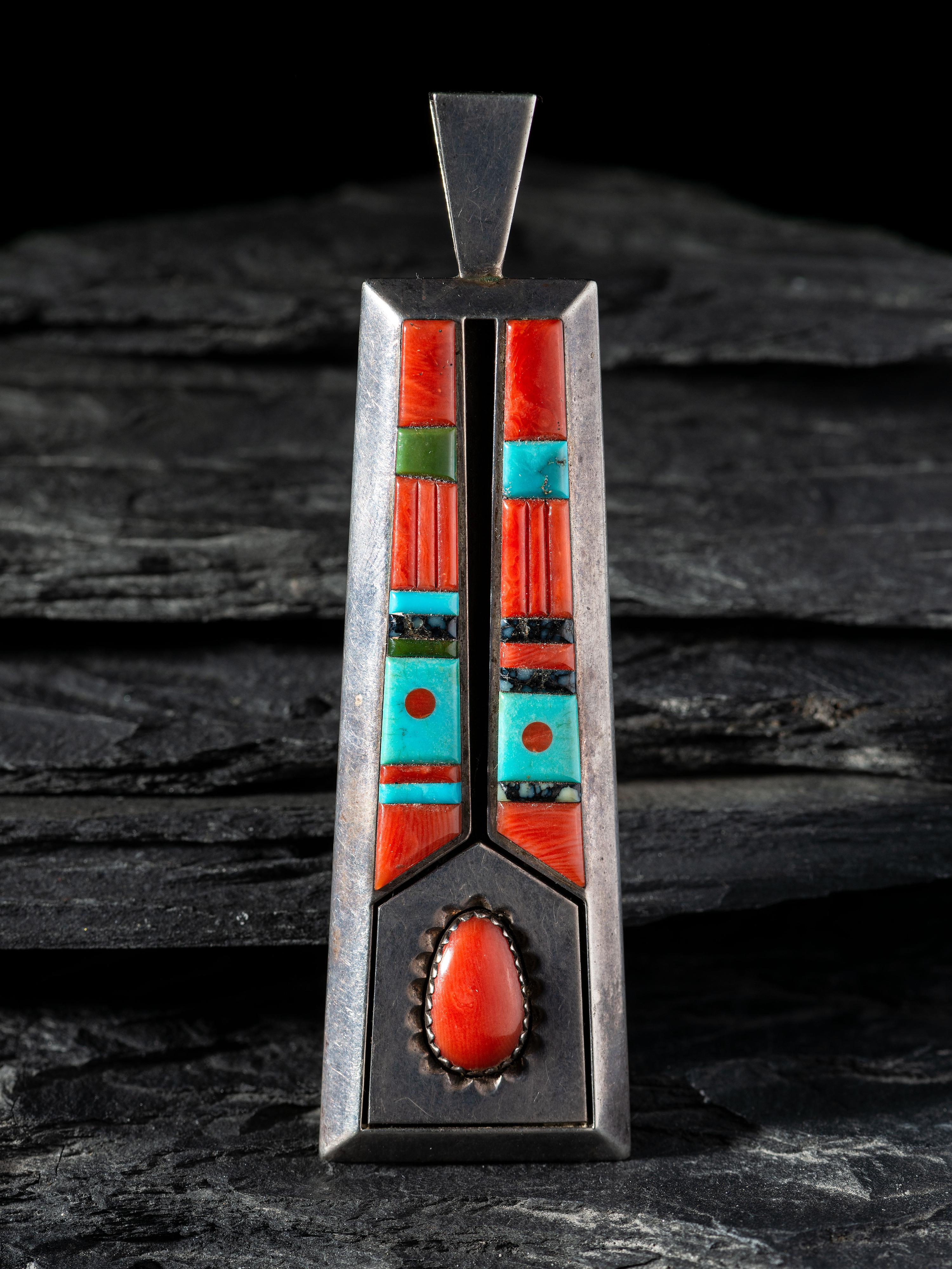 Silver and Mosaic Inlay Pendant