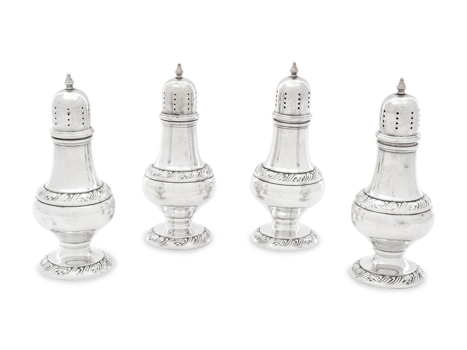 A Set of Four American Silver Casters