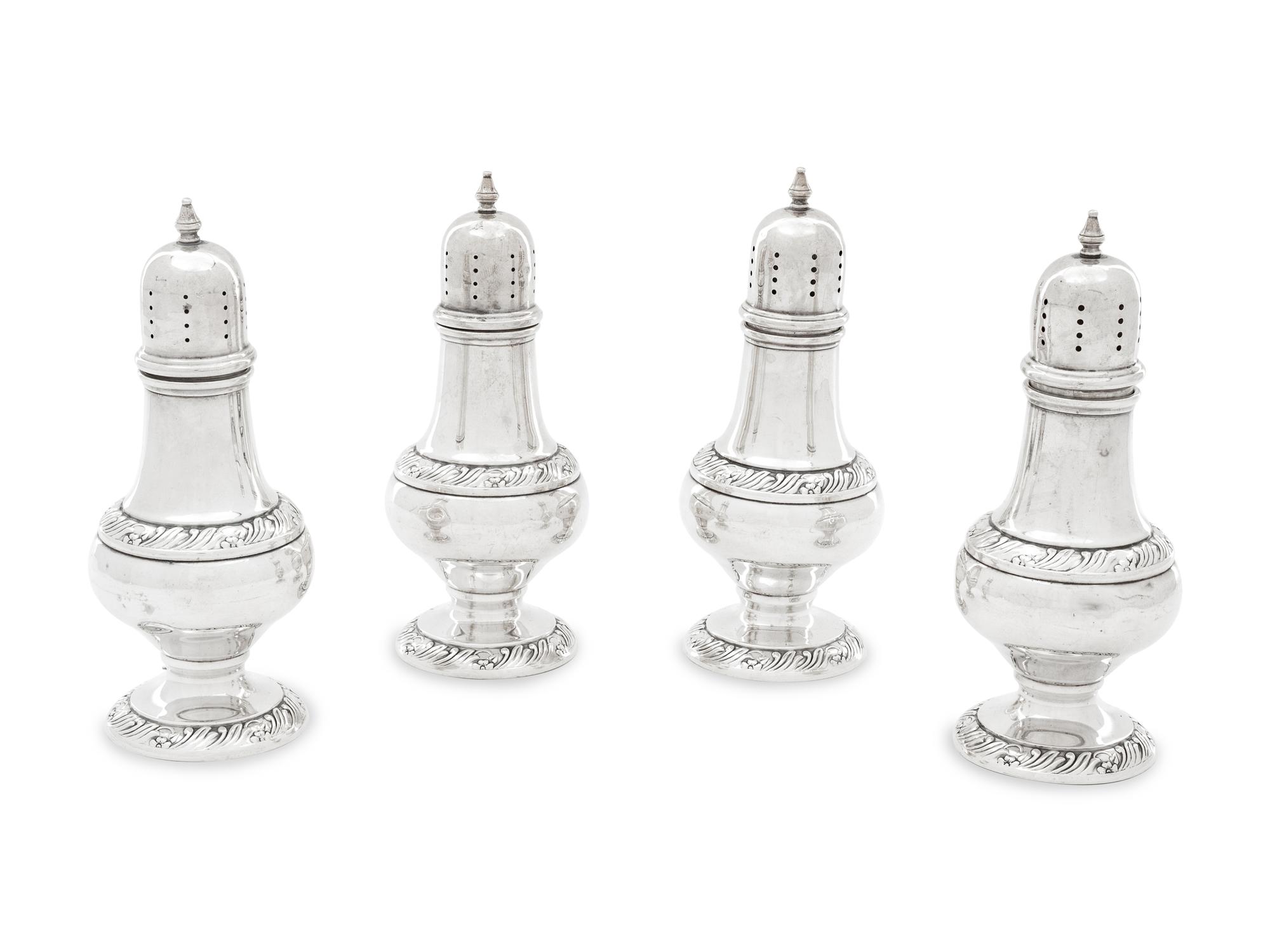 A Set of Four American Silver Casters