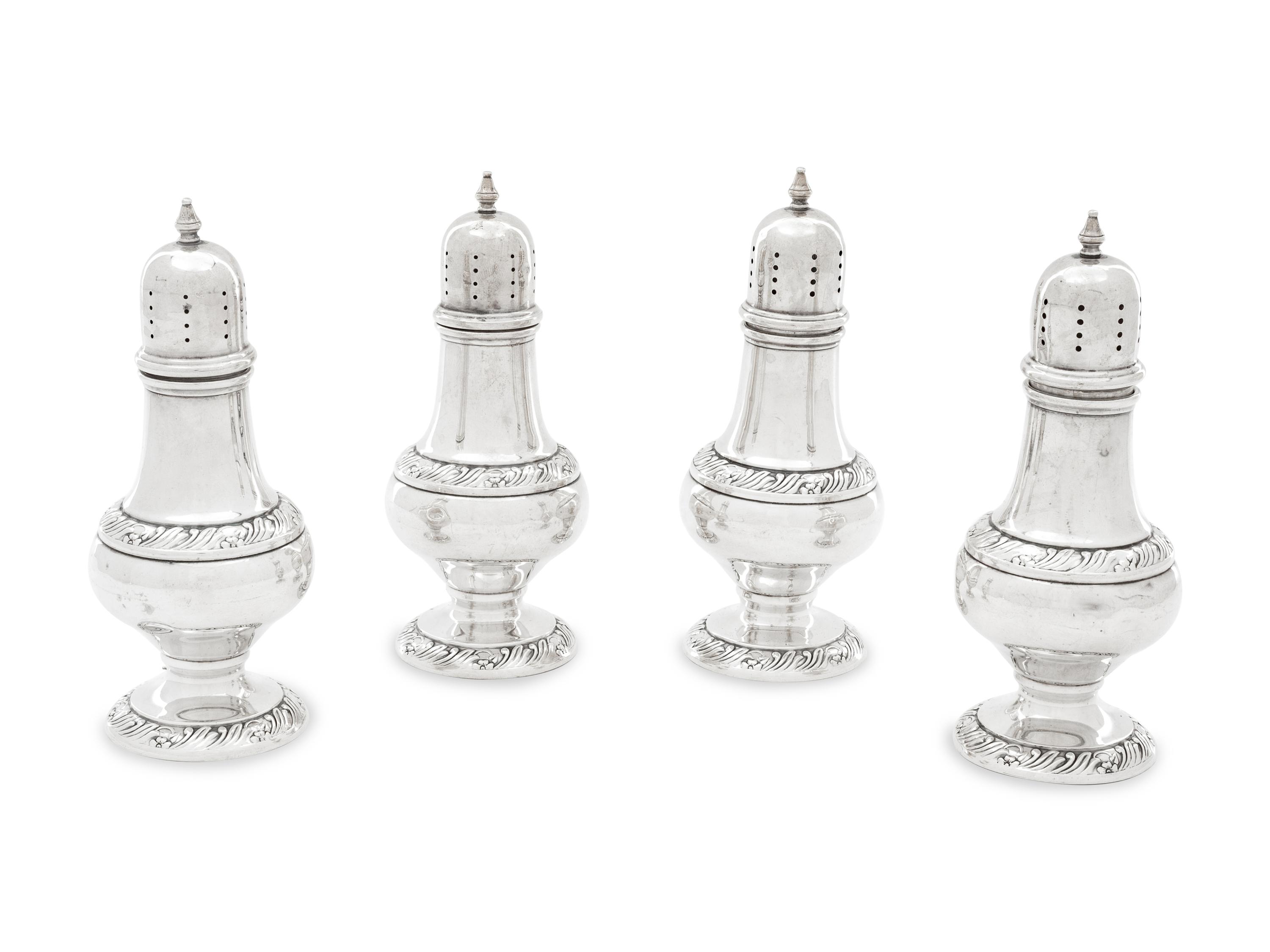A Set of Four American Silver Casters