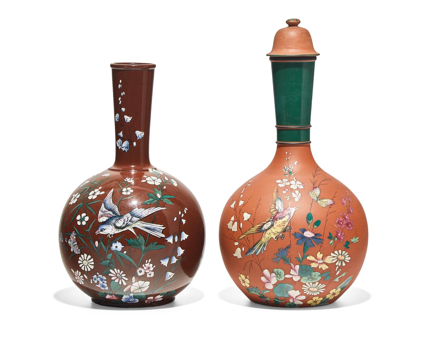 Two Dudson Earthenware Bottle Vases