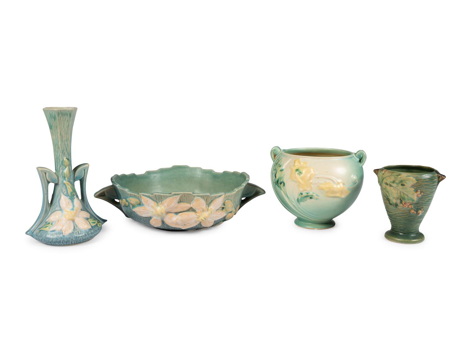 Sixteen Pieces of Roseville Pottery
