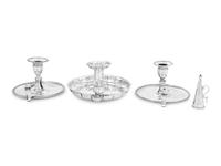 Three English Silver Chambersticks
