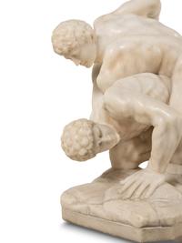 An Italian Carved Marble Figural Group of The Wrestlers