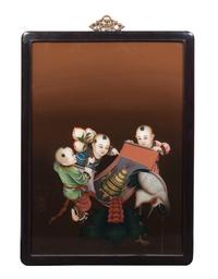 Three Painted Plaques Each 21 3/4 x 15 1/2 inches.