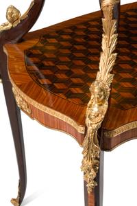 A Louis XV Style Gilt Bronze Mounted Two-Tier Tea Table