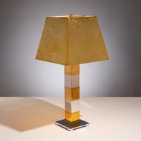 Attributed to Karl Springer 20th Century — Brass and chrome table lamp