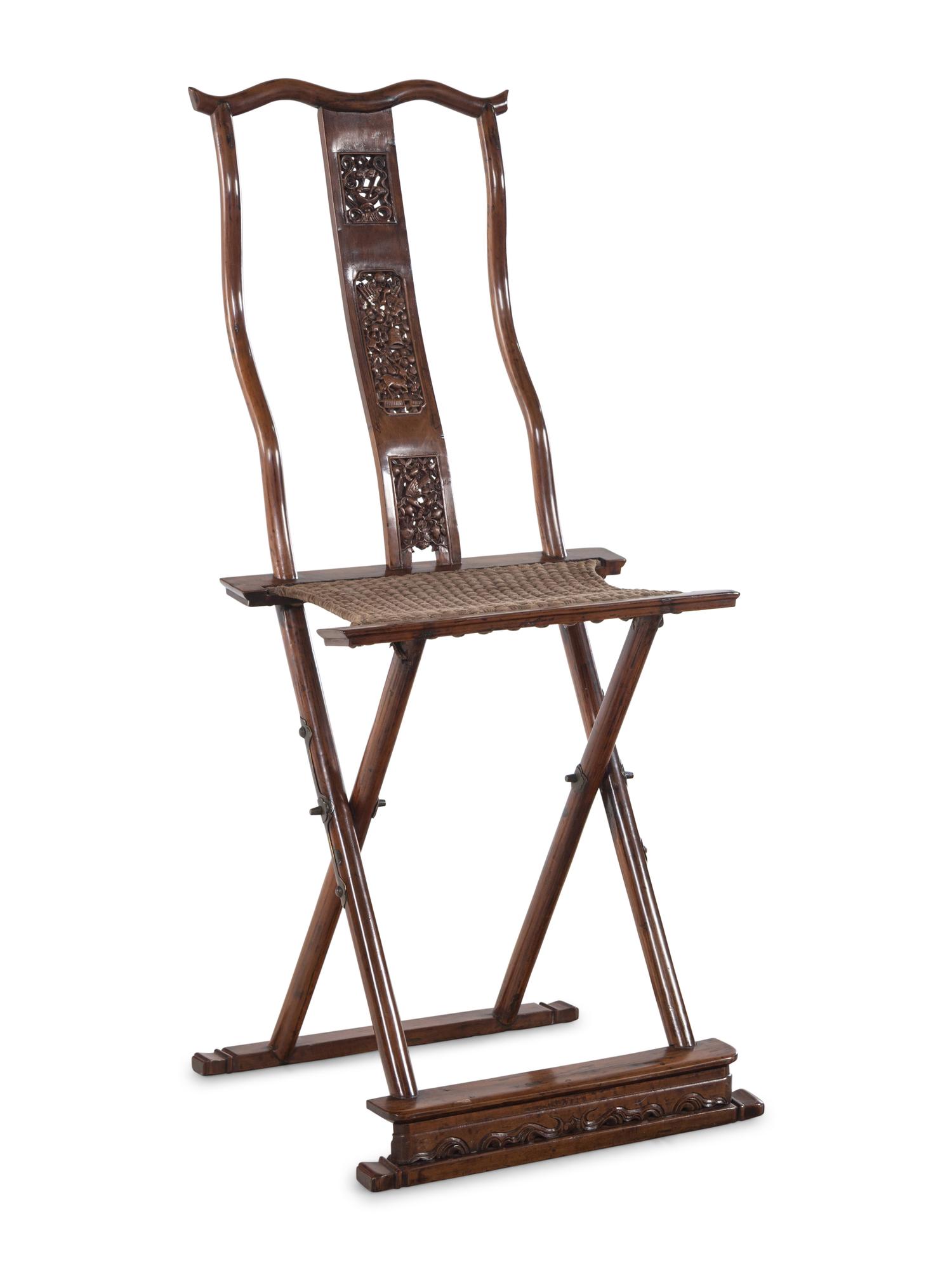 A Hardwood Folding Scholar's Chair, Jiaoyi