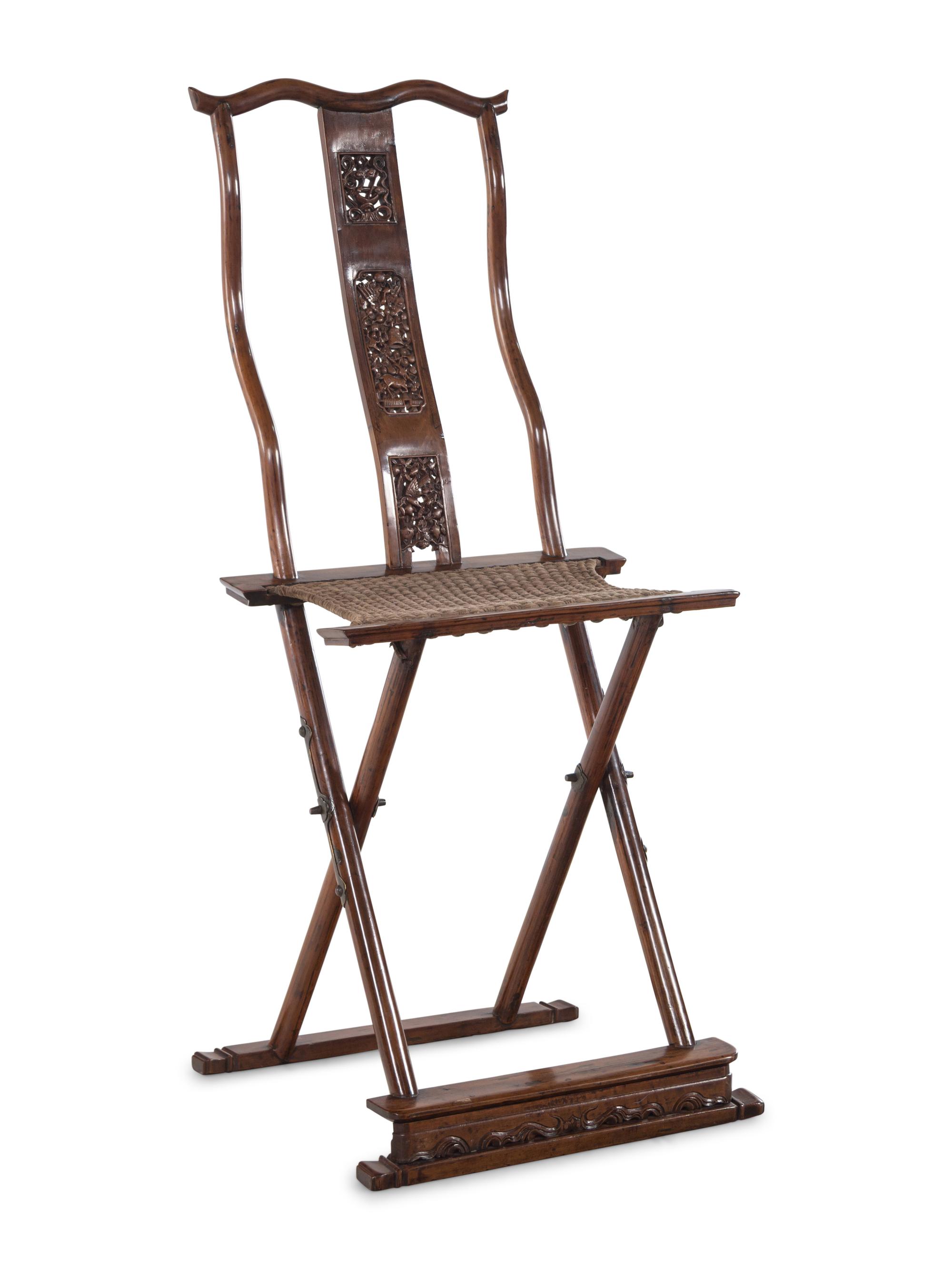 A Hardwood Folding Scholar's Chair, Jiaoyi