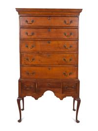 A Queen Anne Cherrywood Flat-Top Highboy — THIRD QUARTER 18TH CENTURY