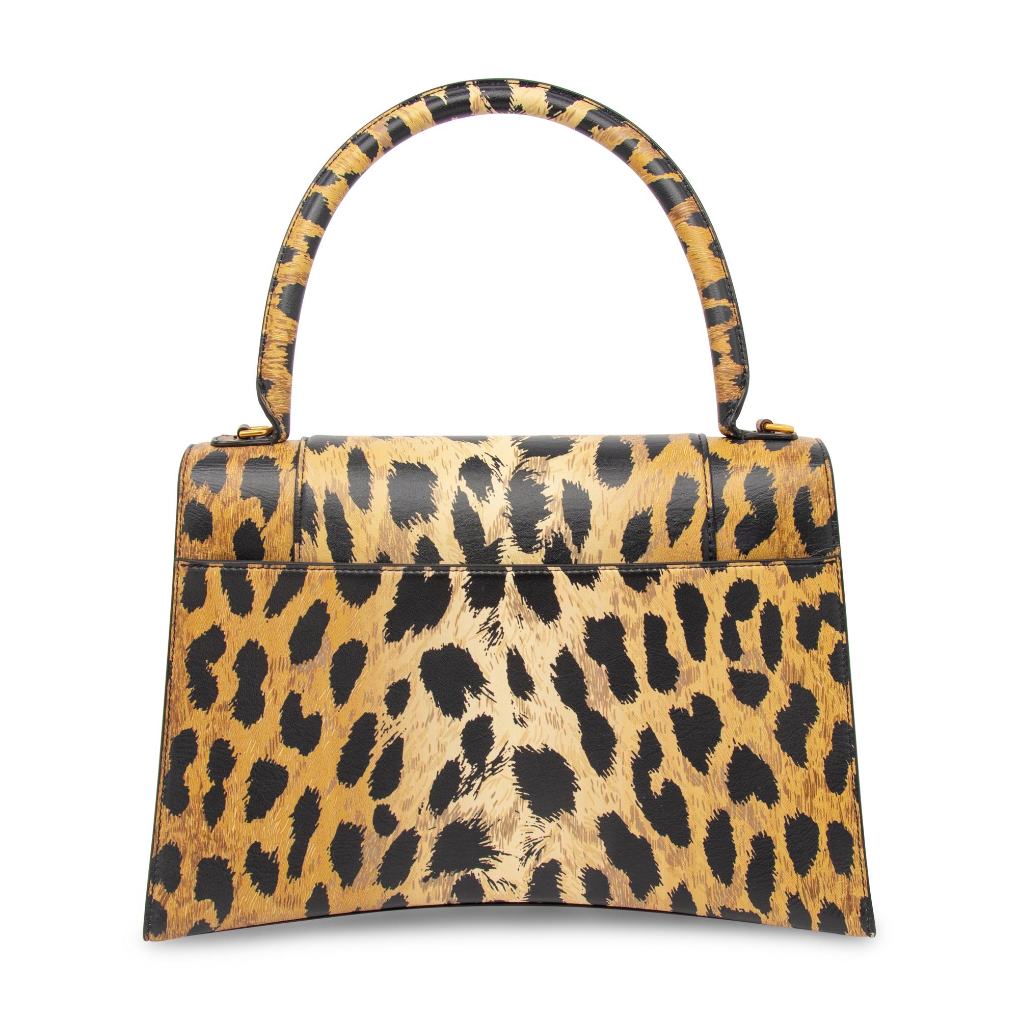 BALENCIAGA, LEOPARD-PRINT HOURGLASS BAG