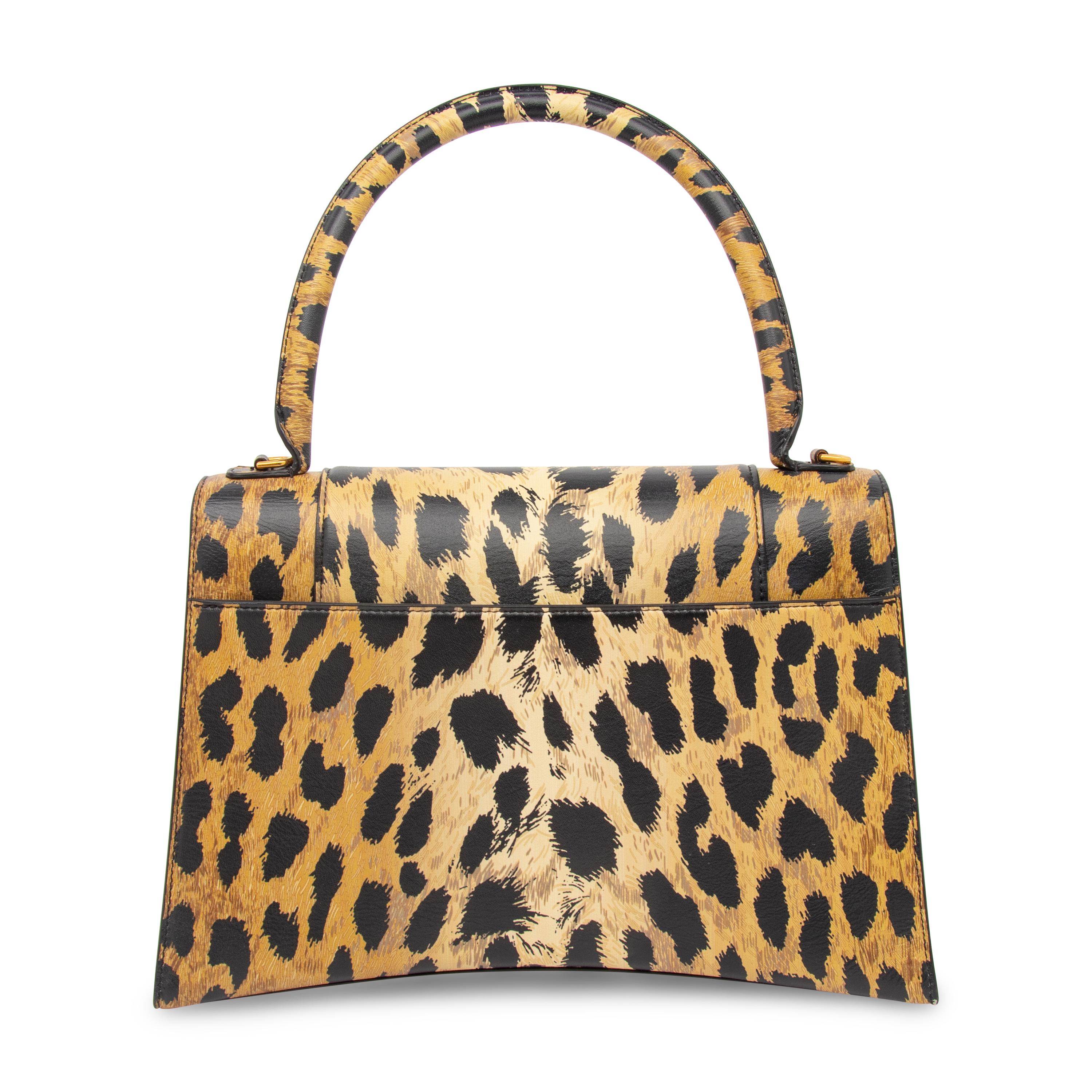BALENCIAGA, LEOPARD-PRINT HOURGLASS BAG