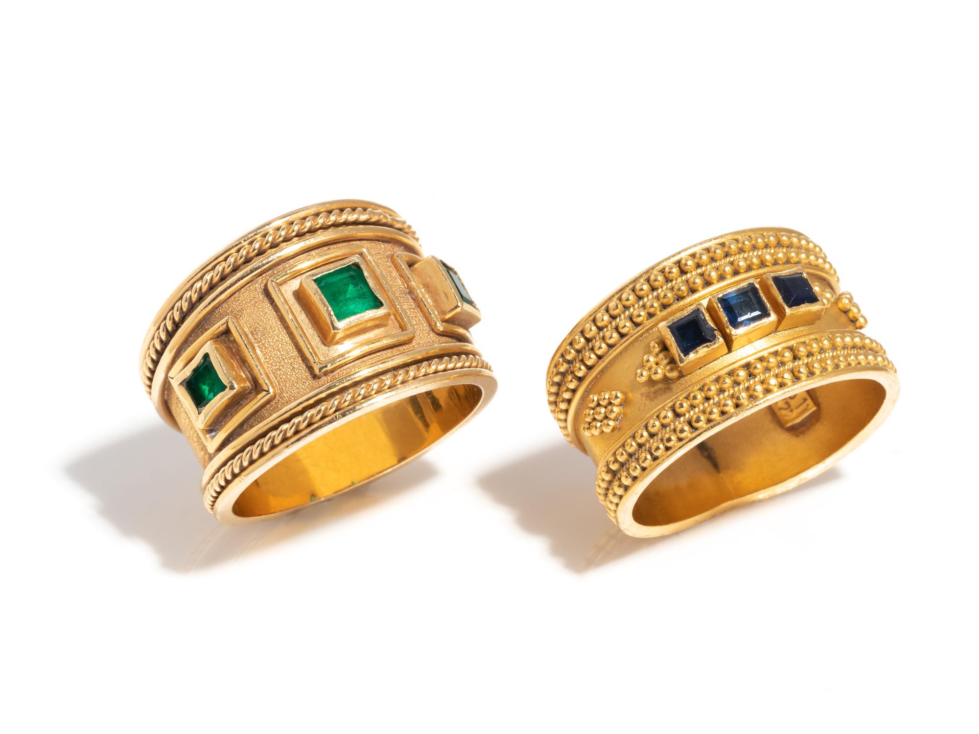 COLLECTION OF YELLOW GOLD AND GEMSTONE RINGS