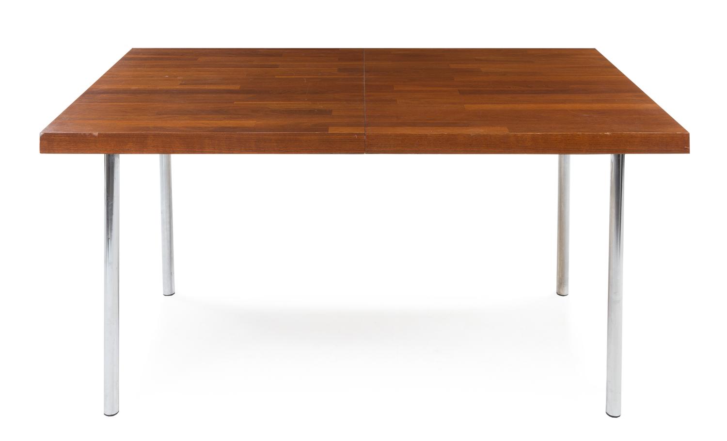 American, 1960's, dining table, with 2 leaves, each 18 inches wide