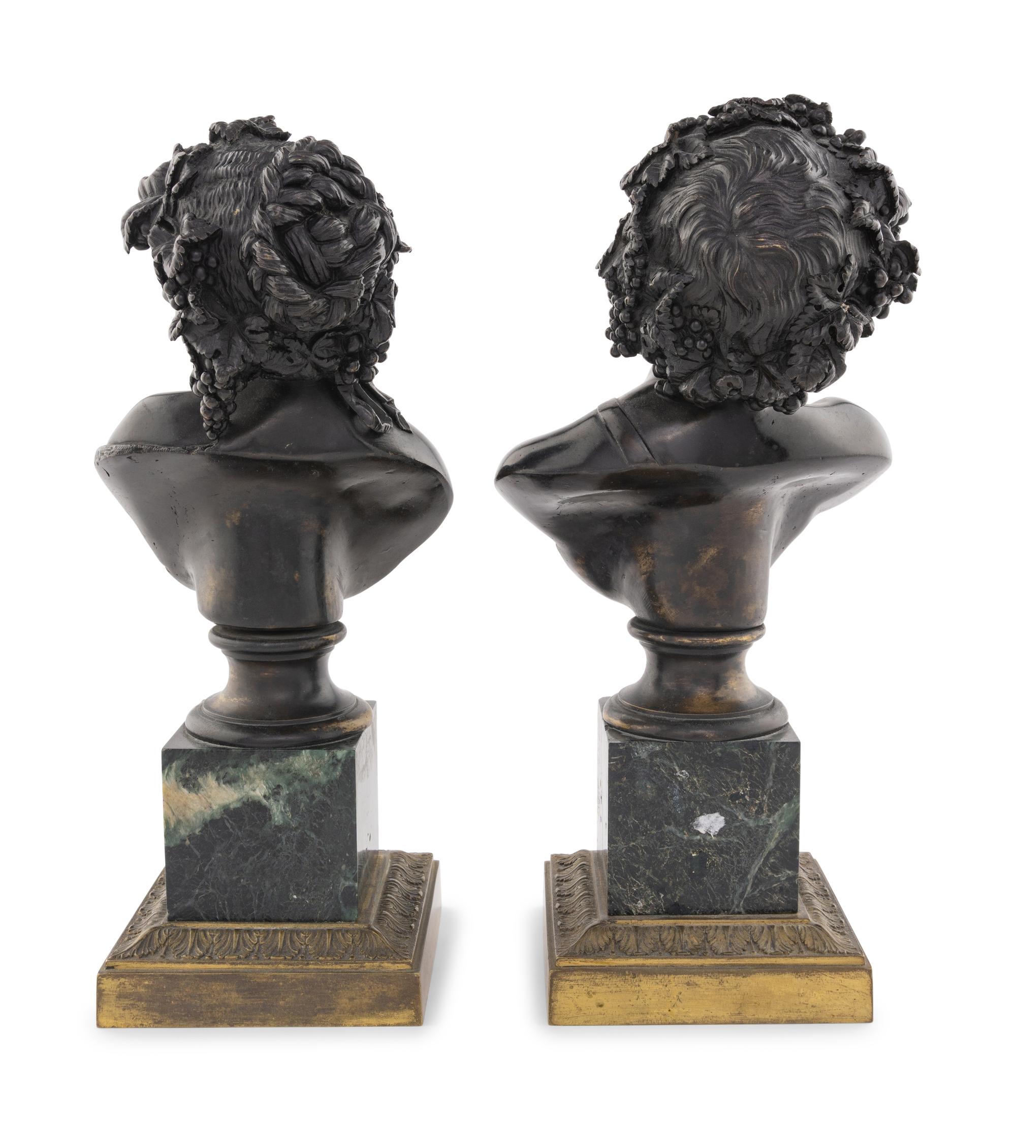 A Pair of Continental Bronze Busts