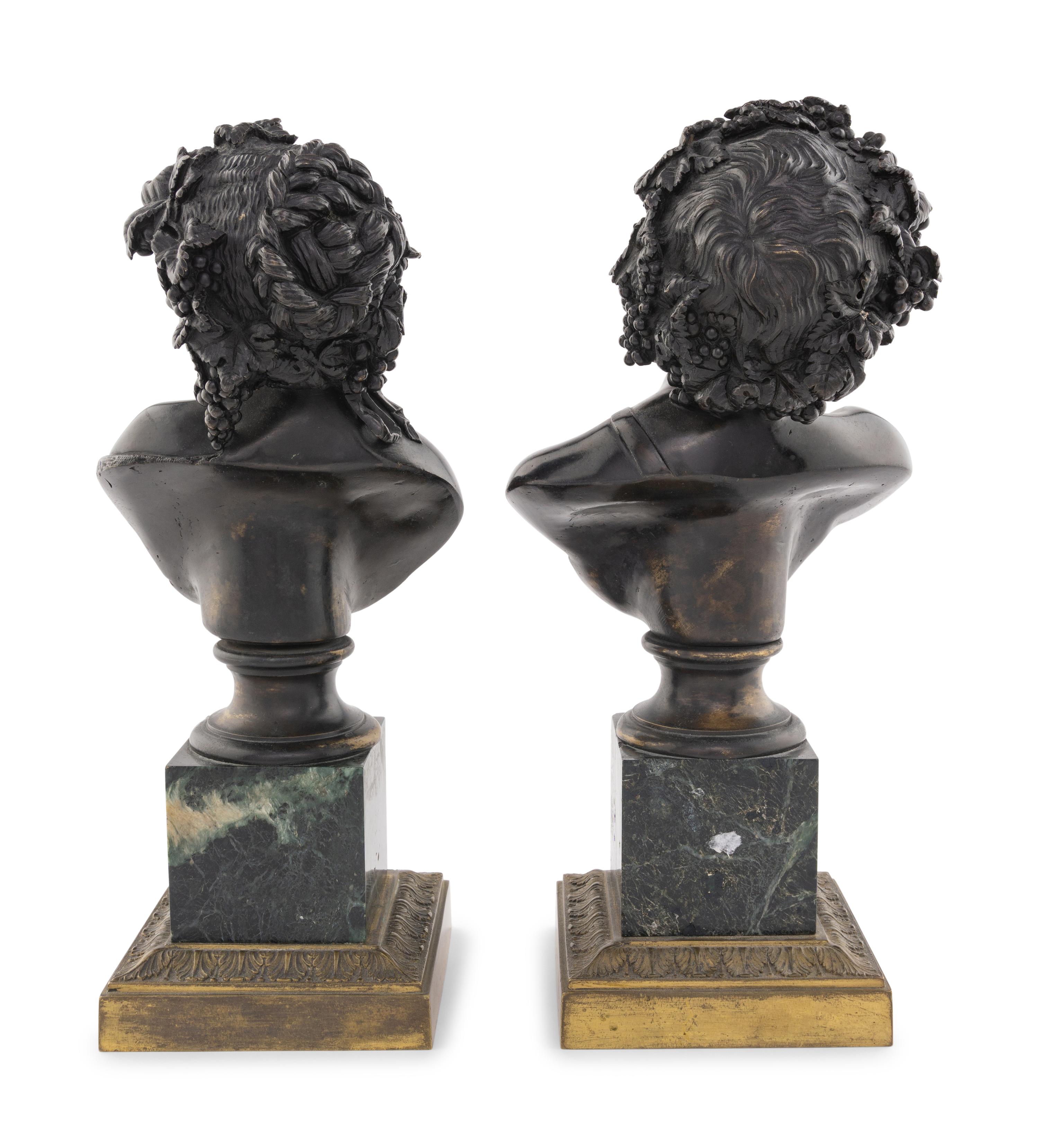 A Pair of Continental Bronze Busts