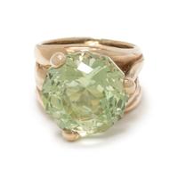 ANGELA PINTALDI, YELLOW GOLD AND GREEN BERYL RING