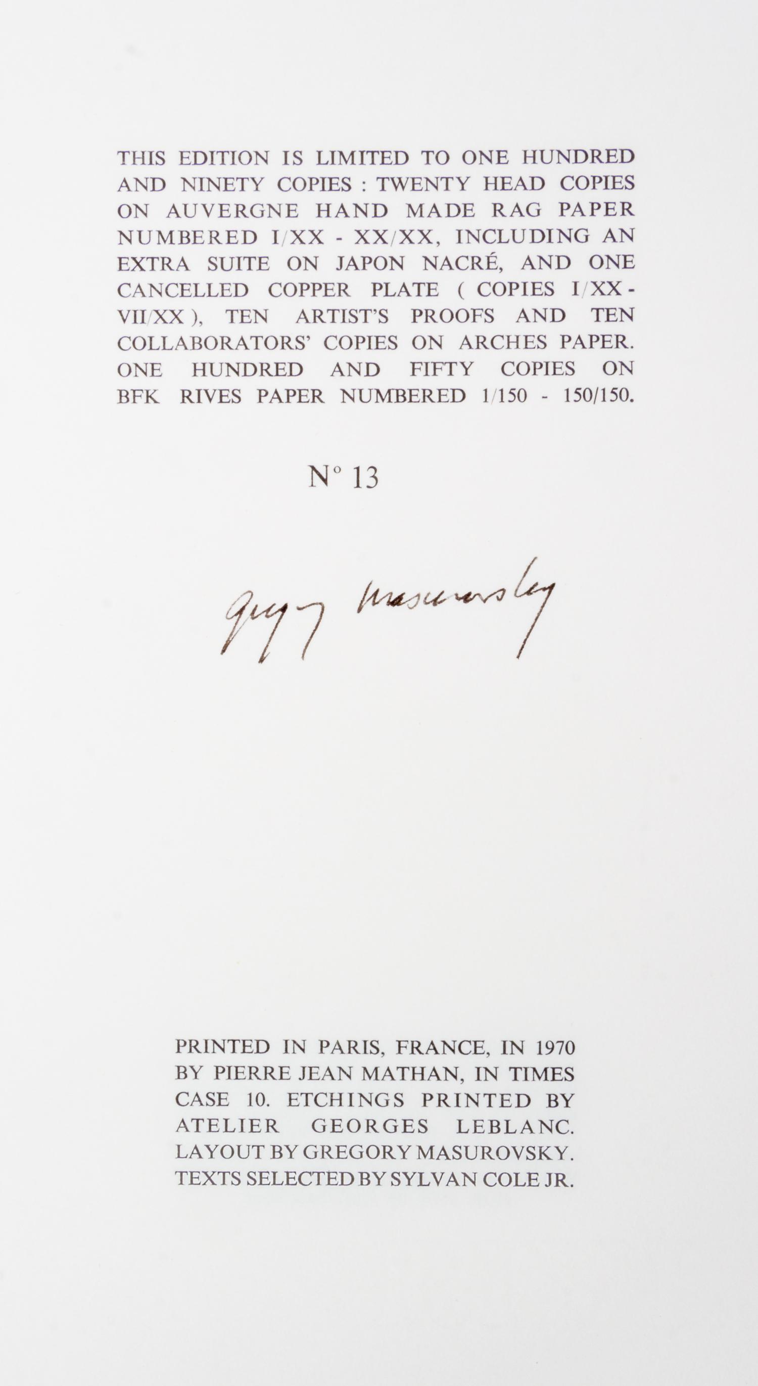 (MASUROVSKY, GREGORY) SANDBURG, CARL. Seven Poems. NY, 1970. Limited, signed.